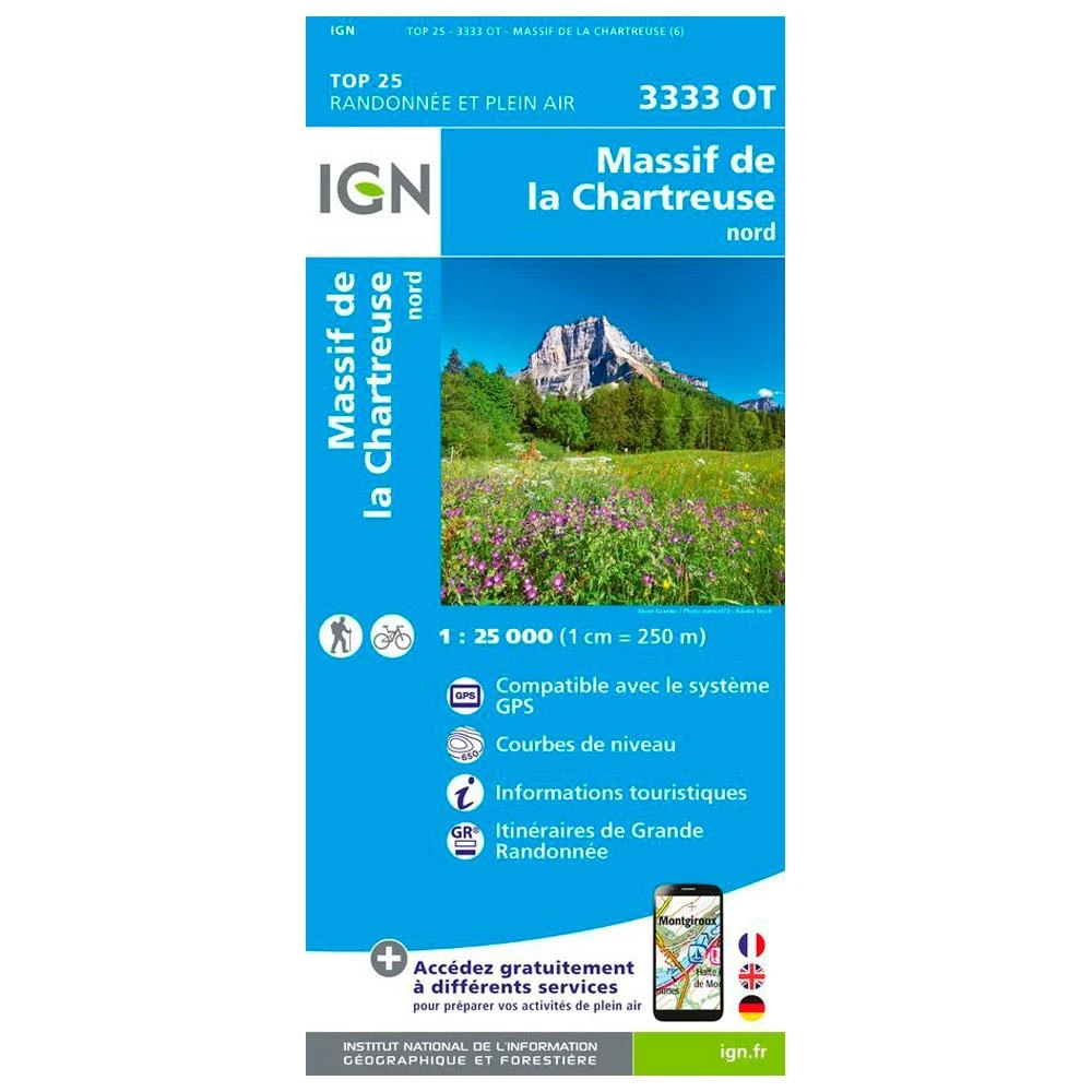 Carte IGN 3333OT Massif De La Chartreuse Nord 1 Carte IGN 3333OT Massif De La Chartreuse Nord
