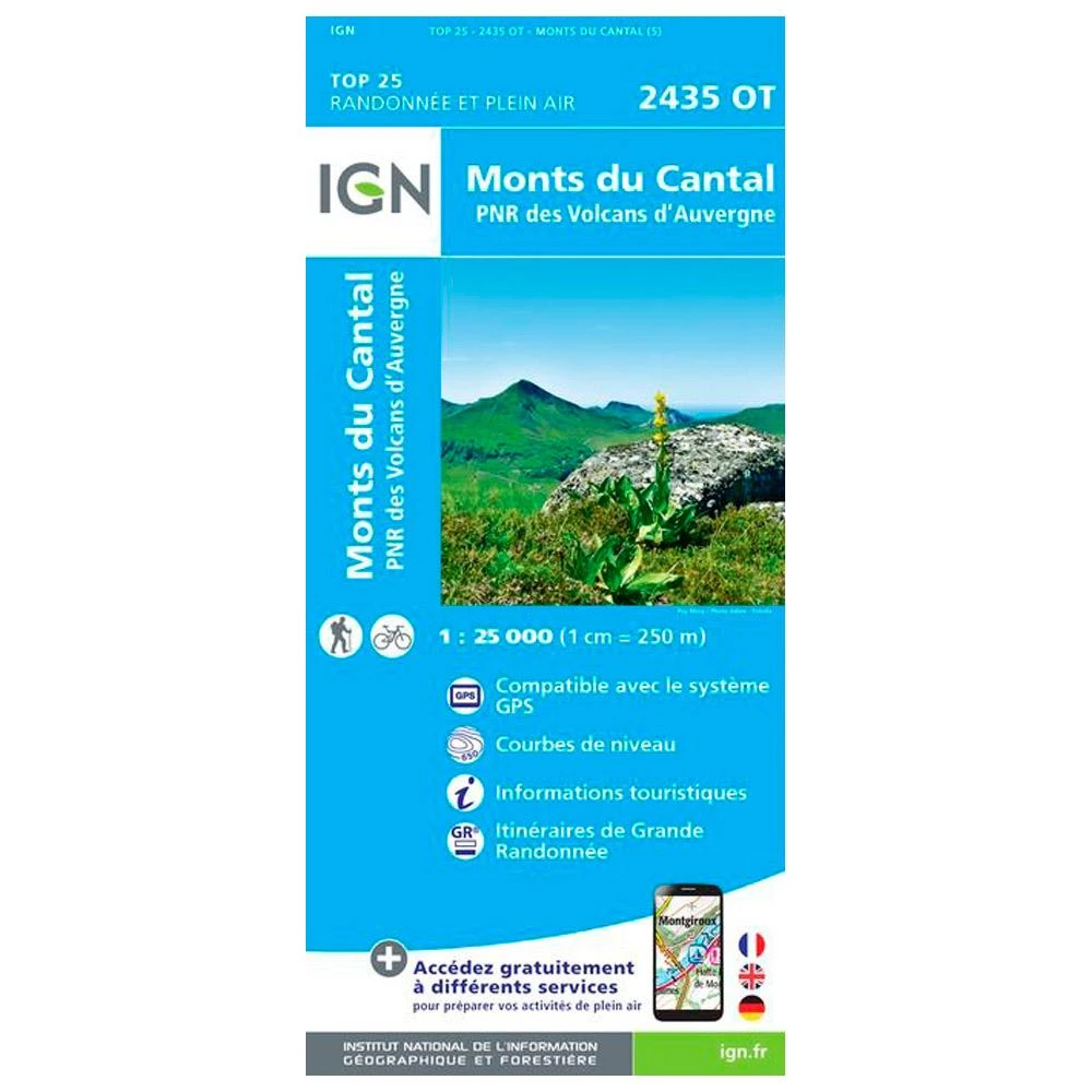 Carte IGN 2435OT Monts Du Cantal, PNR Des Volcans D'Auvergne 1 Carte IGN 2435OT Monts Du Cantal, PNR Des Volcans D'Auvergne