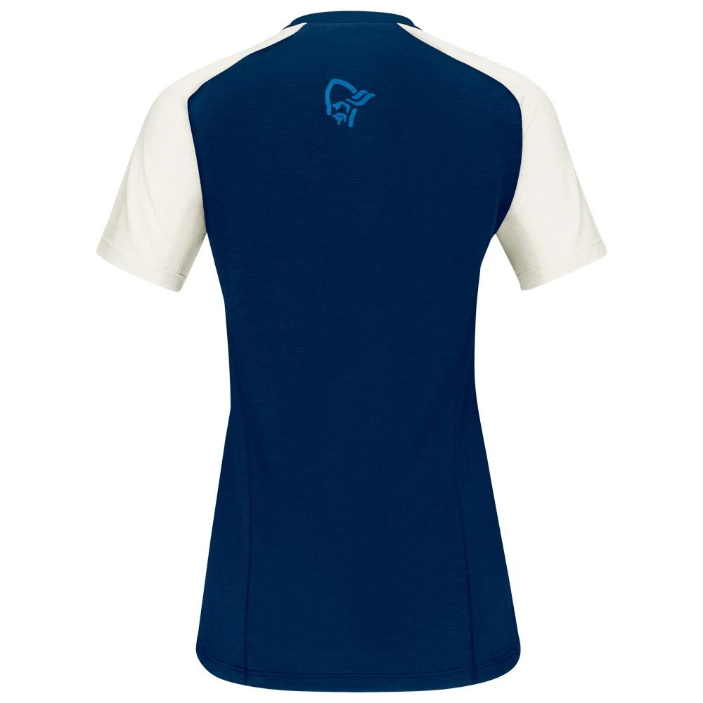 Maillot VTT Norrona Fjørå Wool T-Shirt W's Indigo Night Snowdrop 2 Maillot VTT Norrona Fjørå Wool T-Shirt W's Indigo Night Snowdrop – Image 2