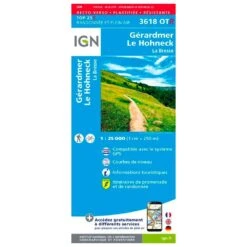 Carte IGN 3618OTR Gérardmer, Le Hohneck, La Bresse - Résistante