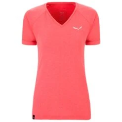 Tee-shirt De Rando Salewa Puez Melange Dry V-Neck W Calypso Coral Melange