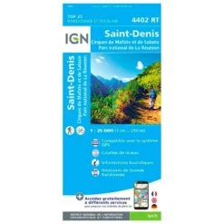 Carte IGN La Reunion P4402R Saint Denis Cirques De Mafate Et De Salazie PN De La Réunion