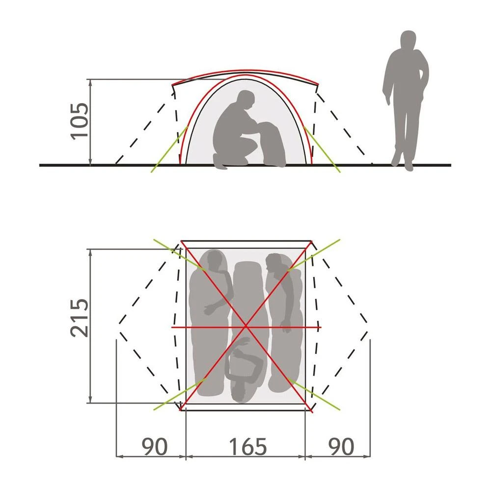 Tente Vaude Campo 3P Terracotta 2 Tente Vaude Campo 3P Terracotta – Image 2