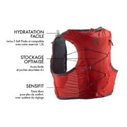 Gilet Trail Salomon Active Skin 4 With Flask Fiery Red Ebony -Camping Produits Boutique 6d0ba340b8fe40af9c8d41674dd2186177db9074 E23SALOACC3376385 902