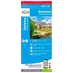 Carte IGN 0921OTR Vannes, Golfe Du Morbihan - Résistante