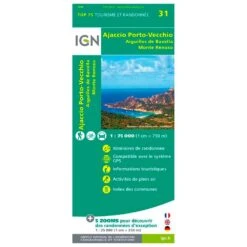 Carte IGN Ajaccio Porto-Vecchio Aiguilles De Bavella Monte Renoso