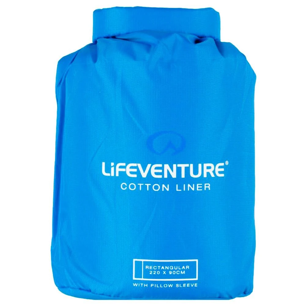 Drap De Sac Lifeventure Cotton Sleeping Bag Liner Rectangular Blue 2 Drap De Sac Lifeventure Cotton Sleeping Bag Liner Rectangular Blue – Image 2