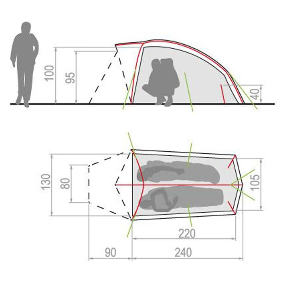 Tente Vaude Hogan UL 2P Green 3 Tente Vaude Hogan UL 2P Green – Image 3