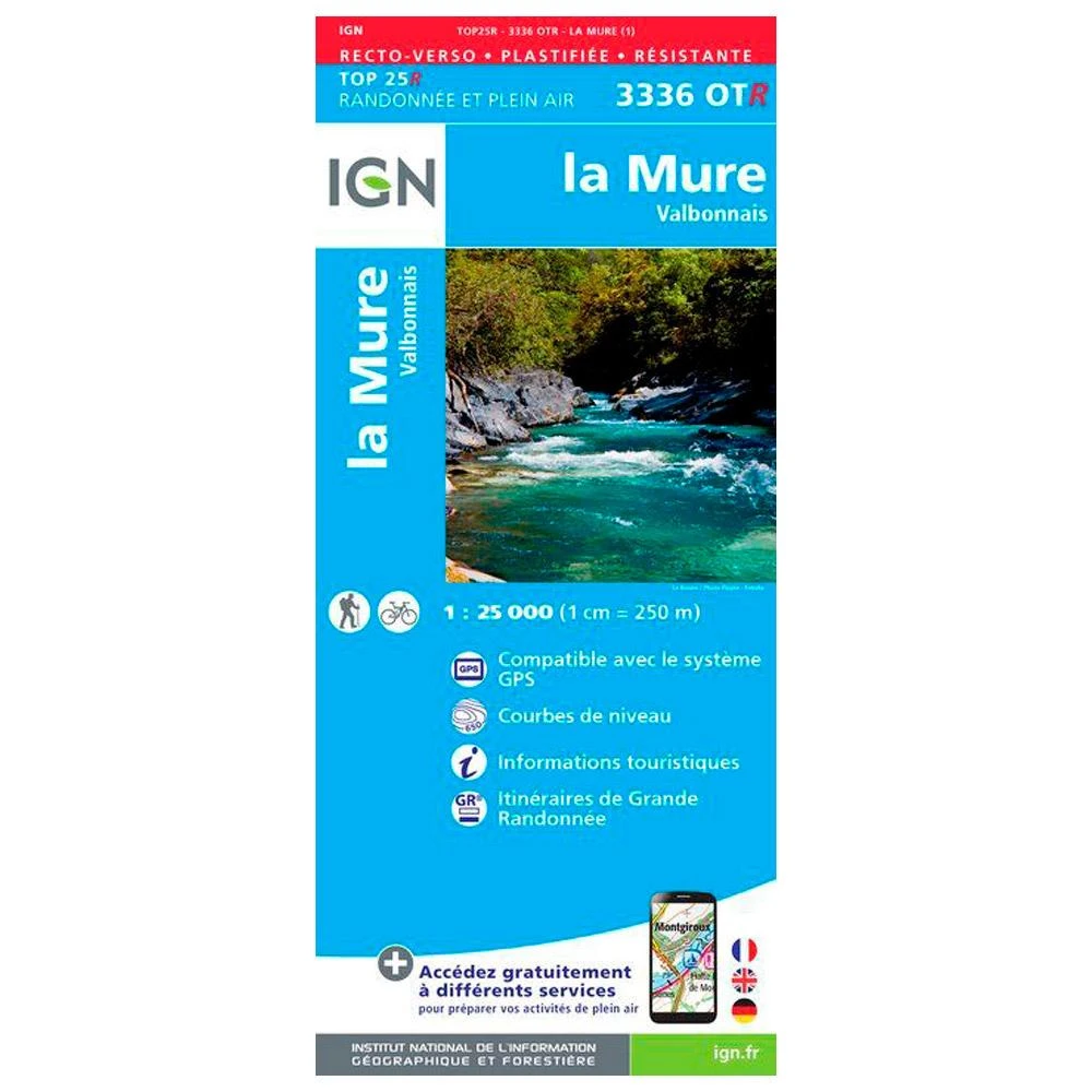 Carte IGN 3336OTR La Mure, Valbonnais - Résistante 1 Carte IGN 3336OTR La Mure, Valbonnais - Résistante