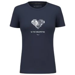 Tee-shirt De Rando Salewa Pure Heart Dry Navy Blazer