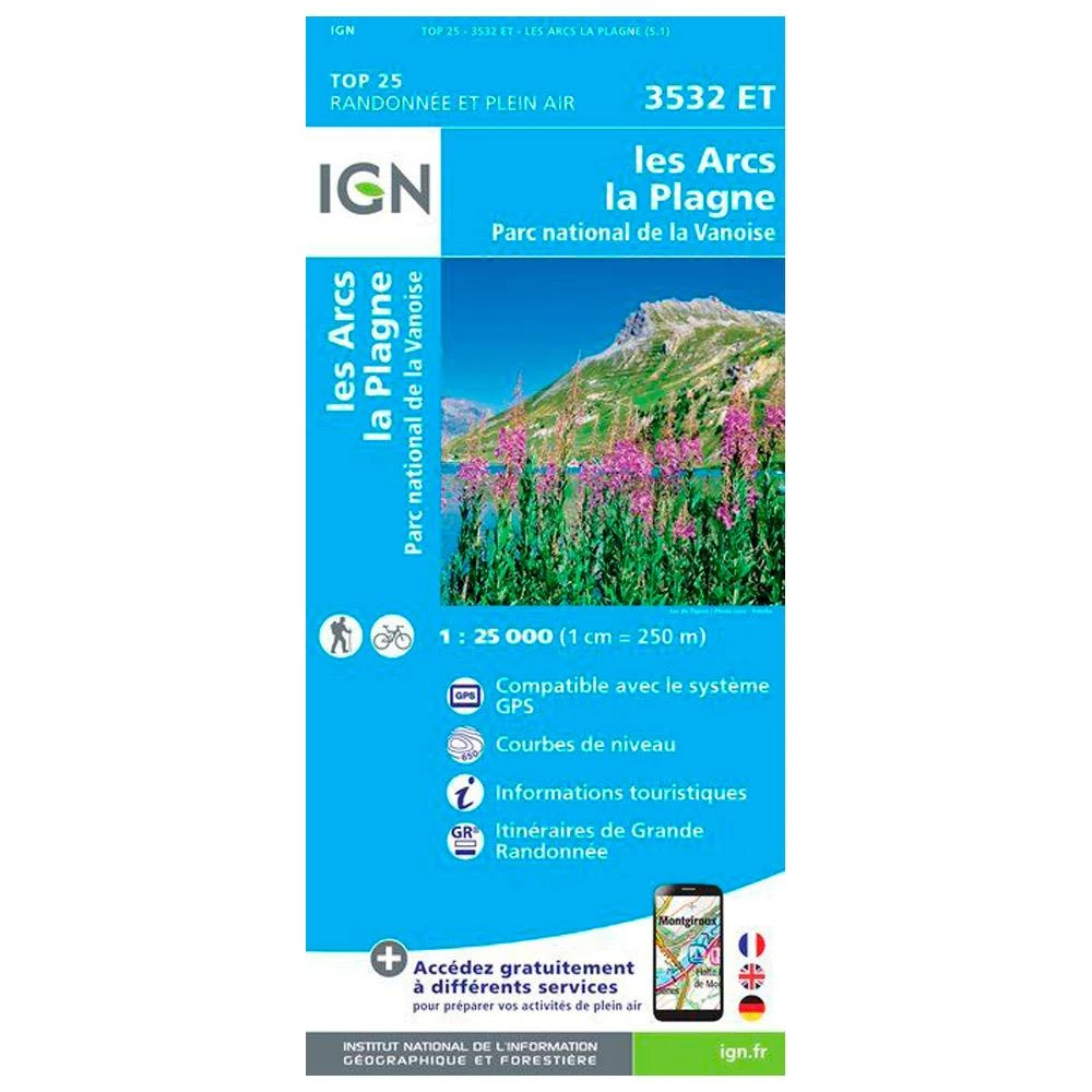 Carte IGN 3532ET Les Arcs, La Plagne, Parc National De La Vanoise 1 Carte IGN 3532ET Les Arcs, La Plagne, Parc National De La Vanoise