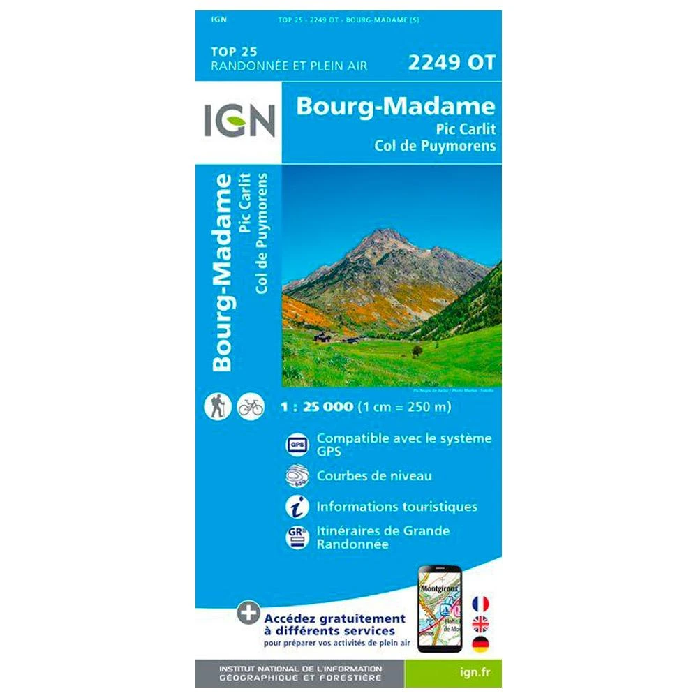 Carte IGN 2249Ot Bourg-Madame/Col Puymorens 1 Carte IGN 2249Ot Bourg-Madame/Col Puymorens