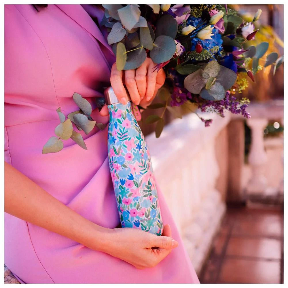 Gourde Qwetch Bouteille Isotherme 1L Flora Bleu 4 Gourde Qwetch Bouteille Isotherme 1L Flora Bleu – Image 4