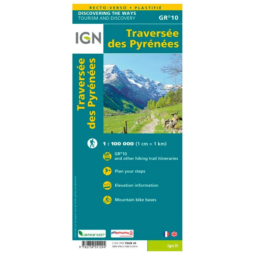 Carte IGN La Traversée Des Pyrénées GR10 2 Carte IGN La Traversée Des Pyrénées GR10 – Image 2