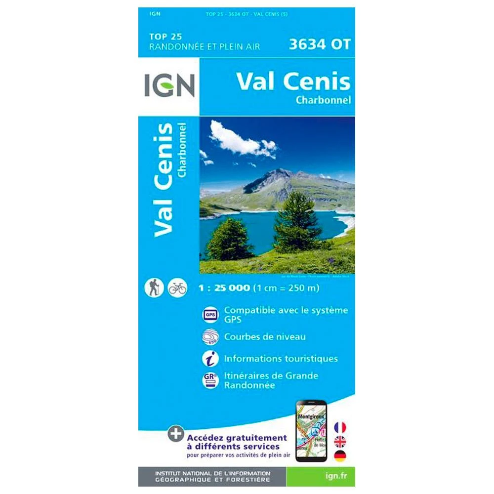 Carte IGN 3634OT Val Cenis, Charbonnel 1 Carte IGN 3634OT Val Cenis, Charbonnel