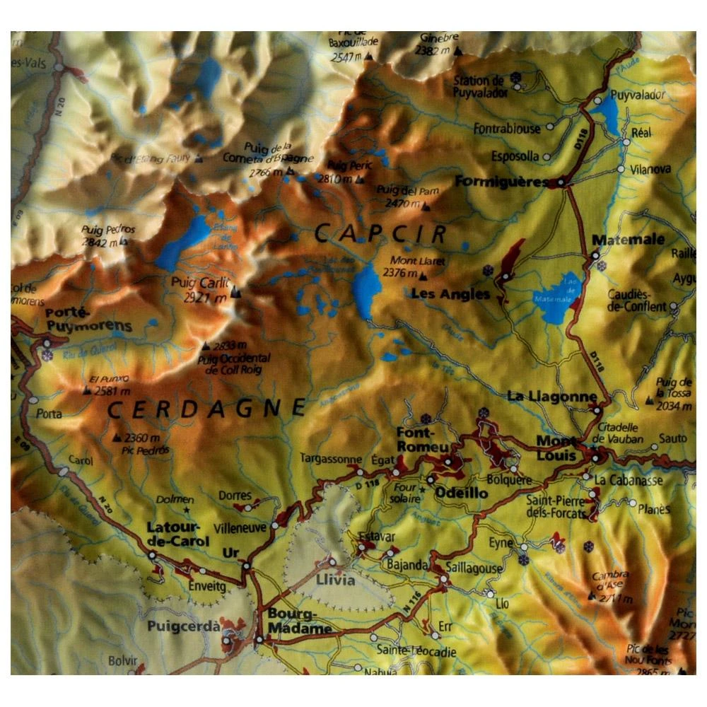 Carte 3D Geo Relief Les Pyrénées Catalanes 2 Carte 3D Geo Relief Les Pyrénées Catalanes – Image 2