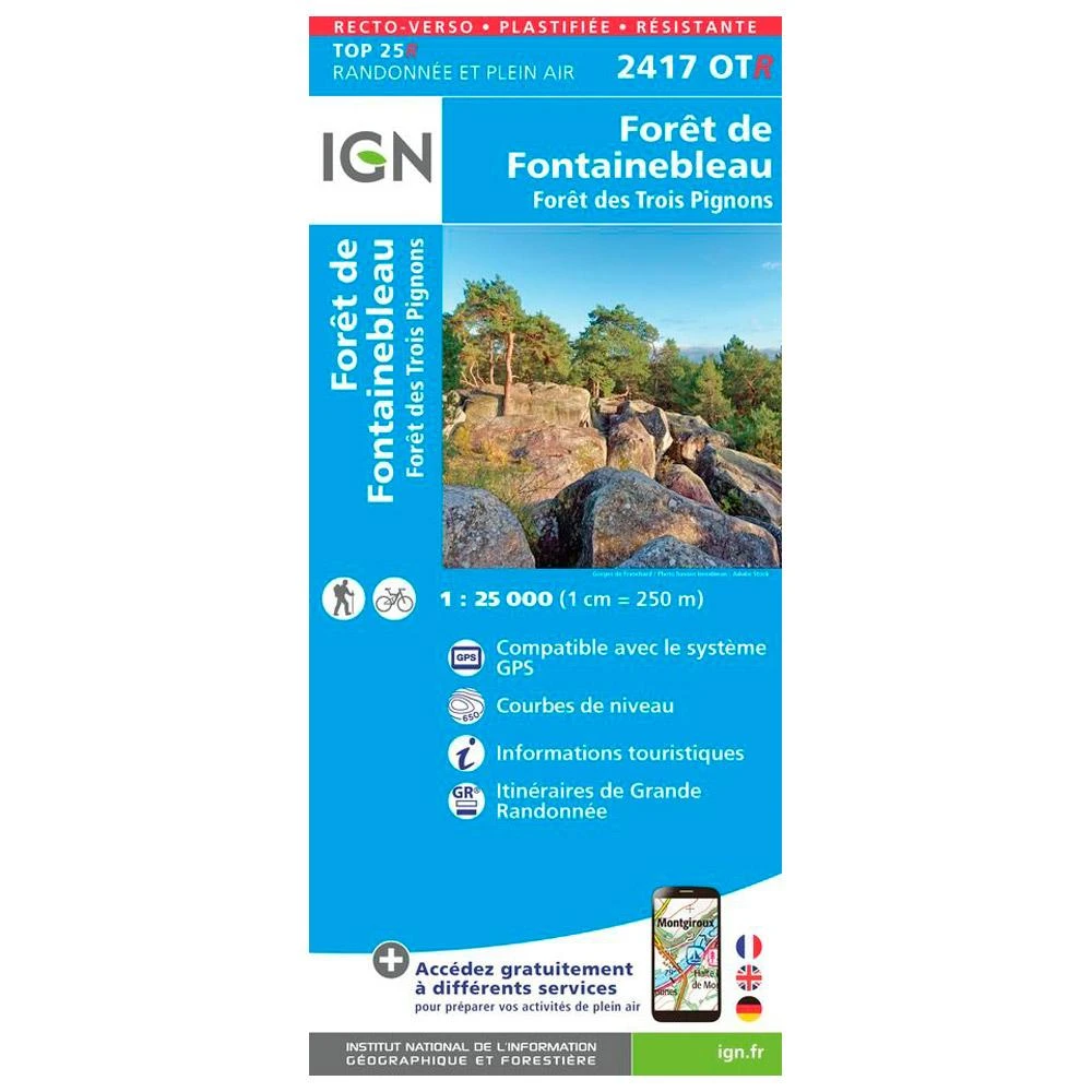 Carte IGN 2417OTR Forêt De Fontainebleau, Forêt Des Trois Pignons - Résistante 1 Carte IGN 2417OTR Forêt De Fontainebleau, Forêt Des Trois Pignons - Résistante