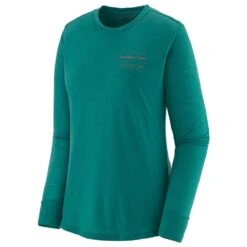 Tee-shirt De Rando Patagonia W's L/S Cap Cool Merino Graphic Shirt '73 Skyline: Borealis Green