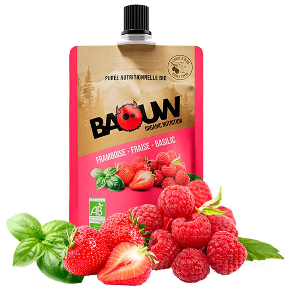 Purée Baouw Compotes Energétiques Bio Framboise - Fraise - Basilic 1 Purée Baouw Compotes Energétiques Bio Framboise - Fraise - Basilic