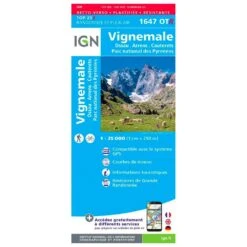Carte IGN 1647OTR Vignemale, Ossau, Arrens, Cauterets, Parc National Des Pyrénées - Résistante