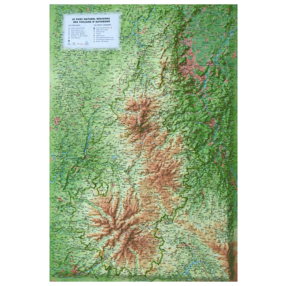 Carte 3D 3DMAP Le Parc Naturel Régional Des Volcans D'Auvergne 1 Carte 3D 3DMAP Le Parc Naturel Régional Des Volcans D'Auvergne