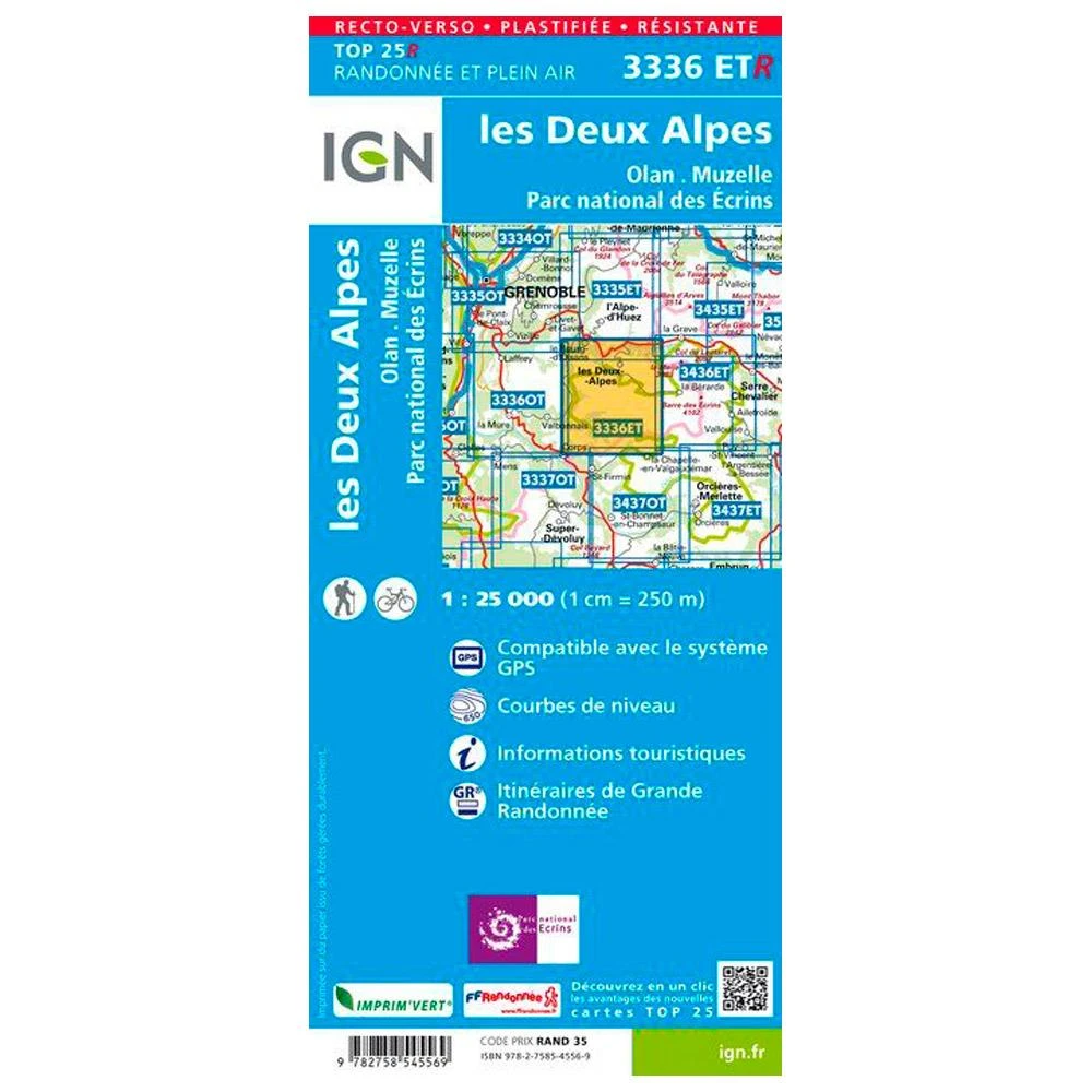 Carte IGN 3336ETR Les Deux Alpes, Olan, Muzelle, Parc National Des Ecrins - Résistante 2 Carte IGN 3336ETR Les Deux Alpes, Olan, Muzelle, Parc National Des Ecrins - Résistante – Image 2